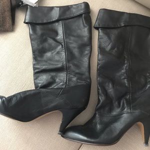 Vintage black leather boots.